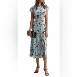 Reiss Livia Blurred Floral Midi Dress